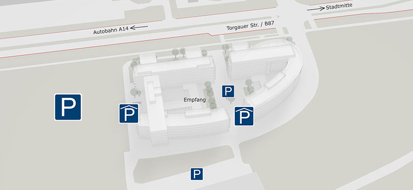 Visualisierung des Parkplatzangebotes im ArcusPark